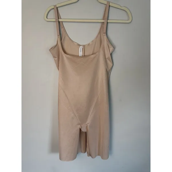 Spanx SPANXshape Invisible Open-Bust Mid-Thigh Bodysuit Nude Sz L Shapewear NEW - Image 2
