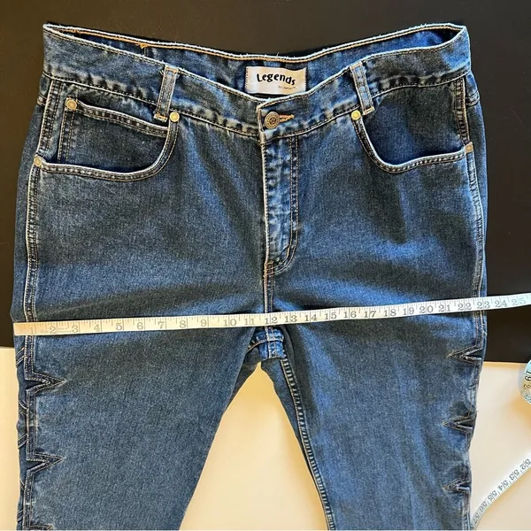 Lawman Legends Star intarsia Vintage Jeans, medium wash denim, size 13/14 - Image 6