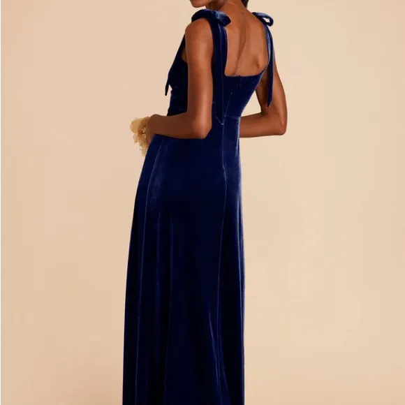 Birdy Grey Navy Velvet Maxi Dress - Image 2