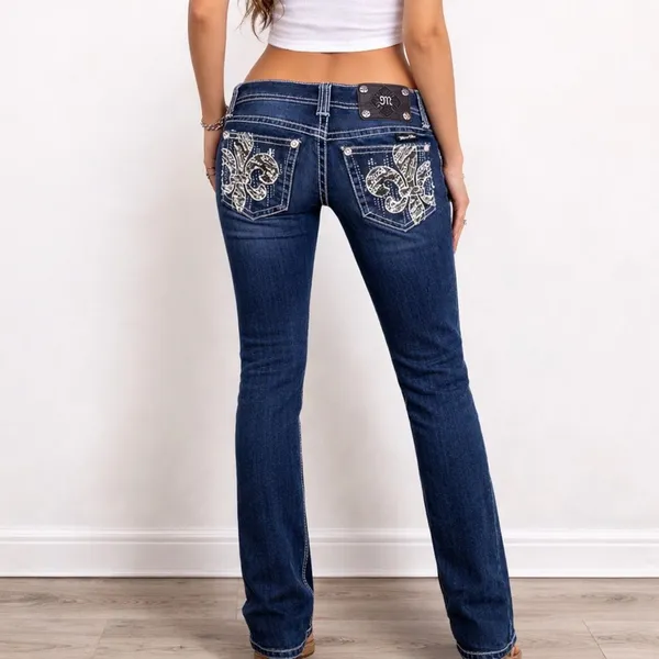 Miss Me Women's Easy Skinny Jeans Size 27 | 4 Dark Wash FDL Embellished Y2K Jean - Image 15