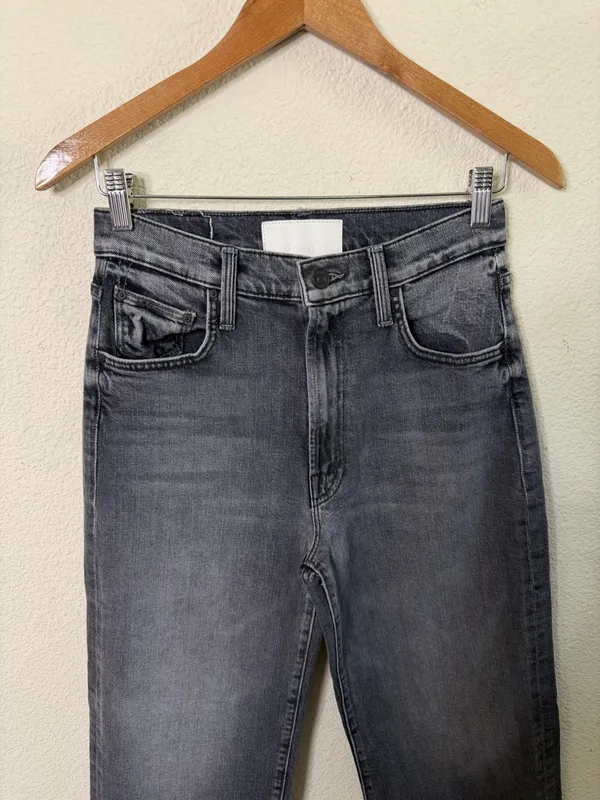 MOTHER‎ Superior The Rambler Zip Flood Outta Sight Jeans In Charcoal Womens 27 - Image 6