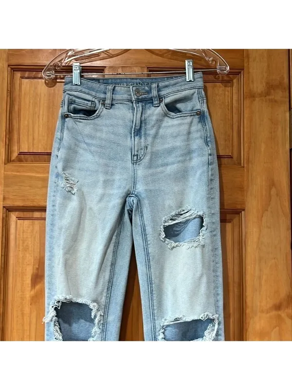 American Eagle Outfitters Mom Straight Denim Jeans Size 00 - Image 2
