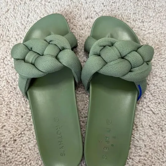 Rothy's Palm Bubble Slide Sandals Olive Green Size 9.5 - Image 4