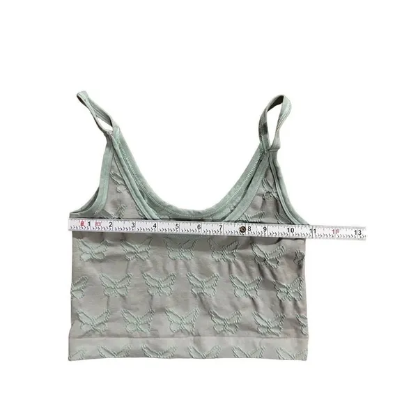 Out from‎ Under aqua butterfly print crop tank y2k sz XS - Image 4
