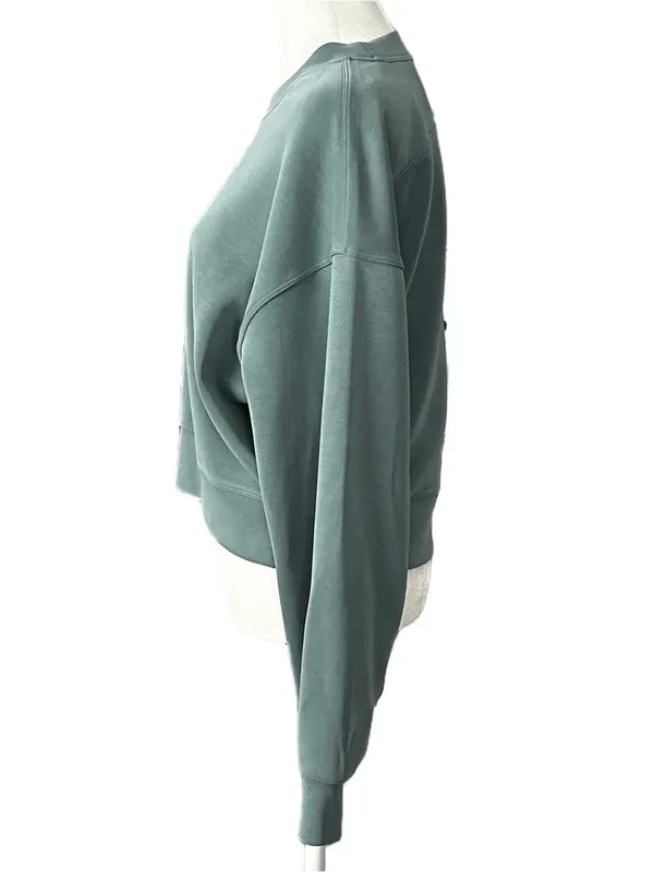 Lululemon Perfectly Oversized Crop Crew Softreme Sweatshirt Green Size 4 - Image 5
