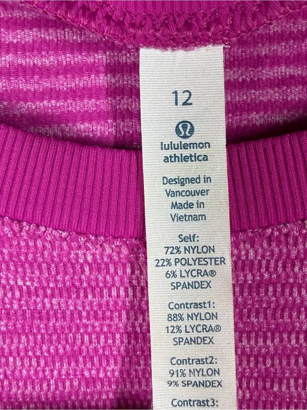 Lululemon Pink Space Dye Long Sleeve Ribbed Base Runner Top - Image 3