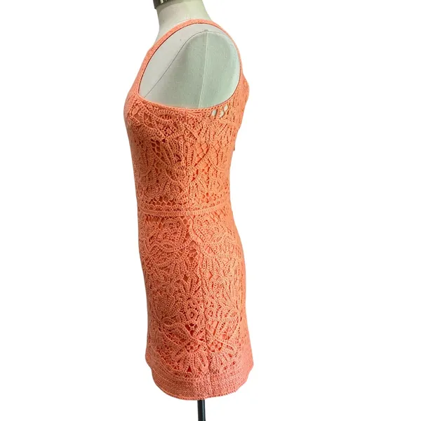 Lilly Pulitzer Neon Orange Crochet‎ Lace Jaimie Shift Sheath Dress Jamie Size S - Image 2