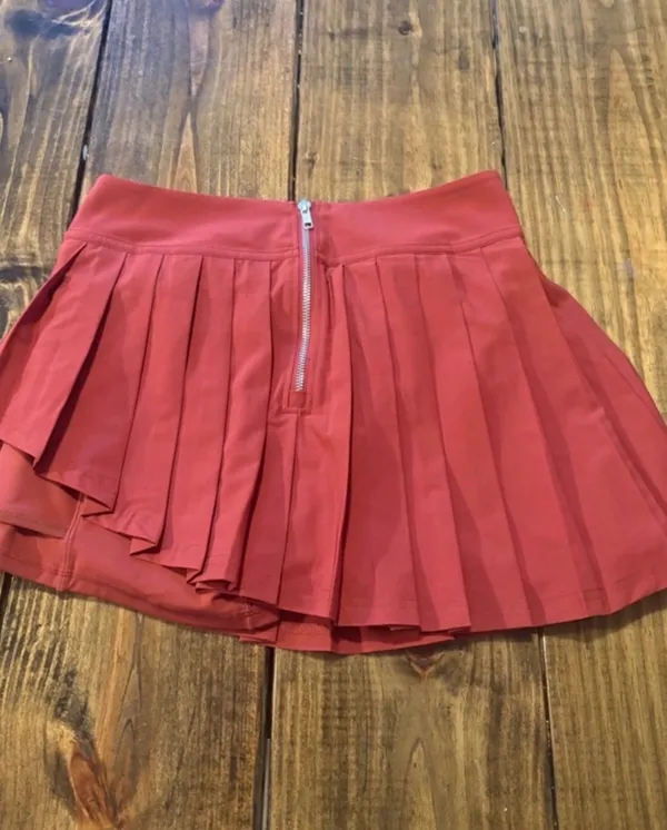 Pickletini Pleated Mini Skirt Red - Image 4