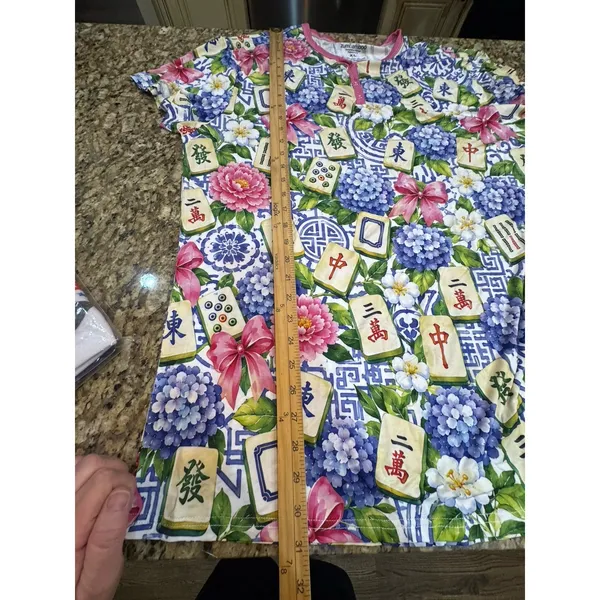 Zumbamboo Mahjong in Bloom Bamboo Women Short Sleeve Short Pajama Set Size XL - Image 8