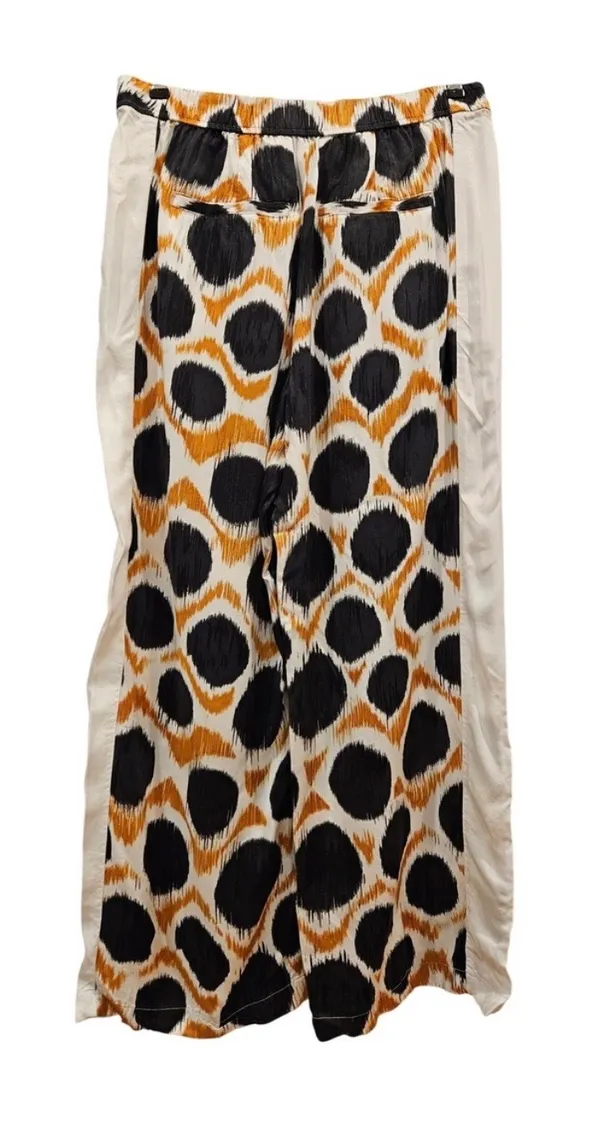 Anthropologie x Maeve Wellesley Wide Leg Printed Satin Pants - Brown/Black/White - Image 5
