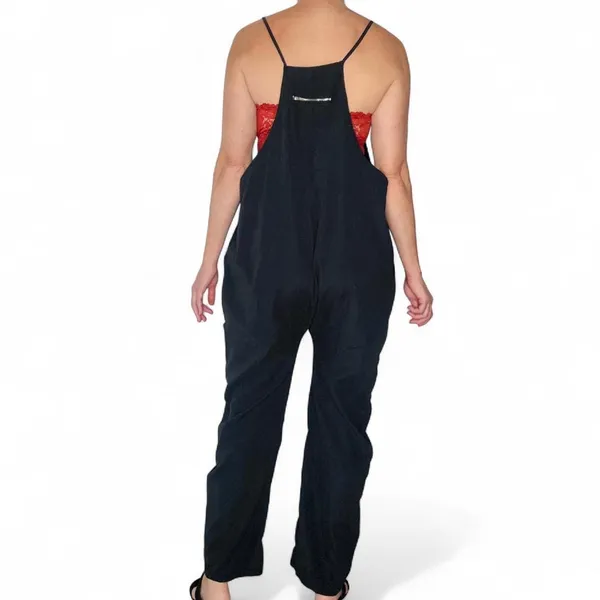 Black Casual Utility Zipper Detail Relaxed Sleeveless Jumpsuit - Image 6