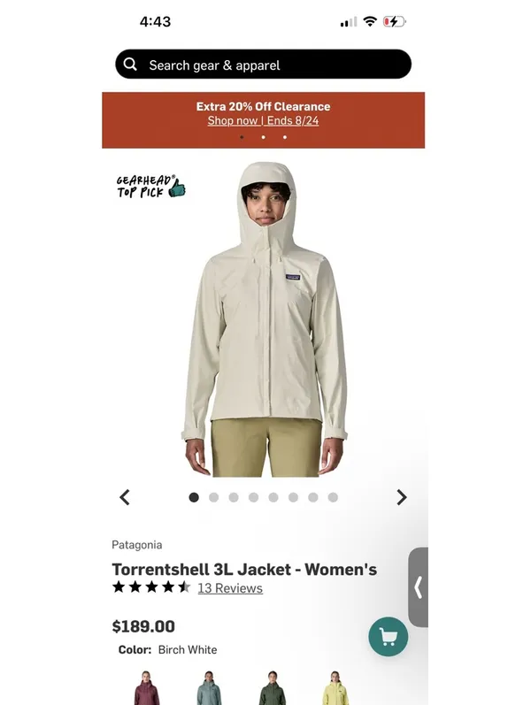 Patagonia H2No Beige Waterproof Jacket with Hood Sz XS - Image 9