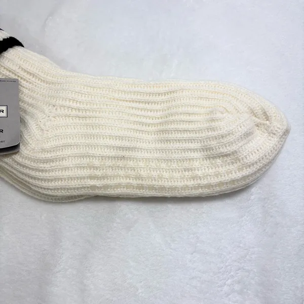 Hunter Cream Cable Knit Socks with Striped Cuff‎ ONe Size Fits Most - Image 6