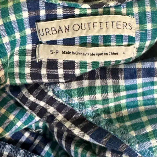 Urban Outfitters Gingham Spaghetti Strap Mini Dress Green Blue Size Small - Image 10