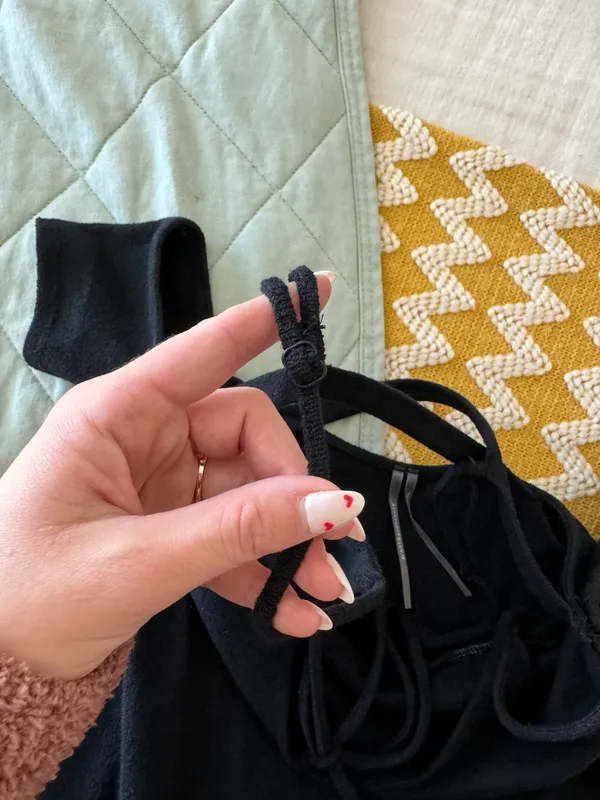 Anthropologie Black Cut Out Mini Dress - Image 9
