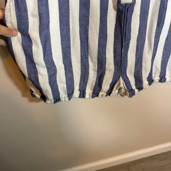 Pact The Harbour Organic Cotton Hemp Blend Romper Womens XL Blue White Stripes - Image 4
