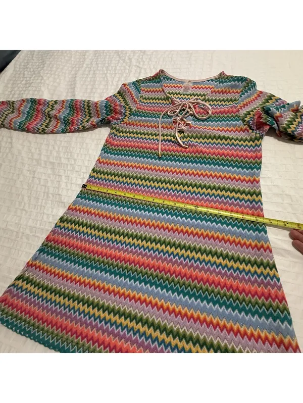 PQ Swim Ziggy Noah Coverup Tunic Chevron Rainbow Bell Sleeves XS / S Multicolor - Image 14