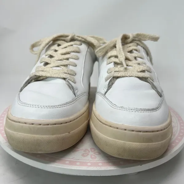 SAM EDELMAN Wess Sneaker Women 10 White Leather Faux Shearling‎ Platform Low Top - Image 8