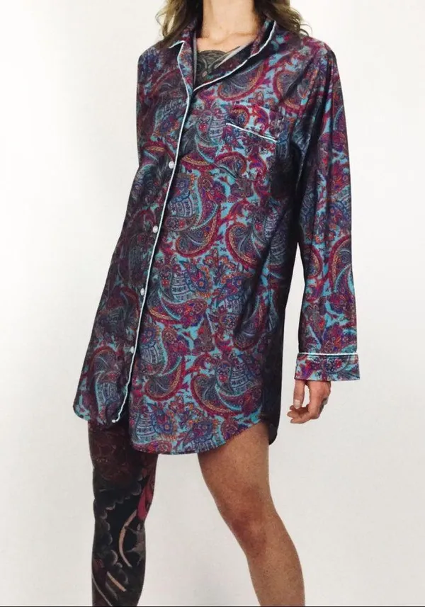 Vintage Paisley Motif Nightshirt | Size M - Image 4