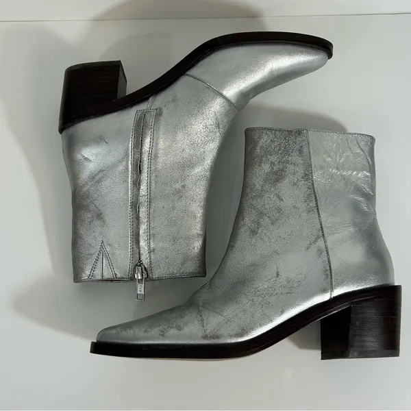 Madewell The Darcy Ankle‎ Boots Silver Size 7 - Image 4