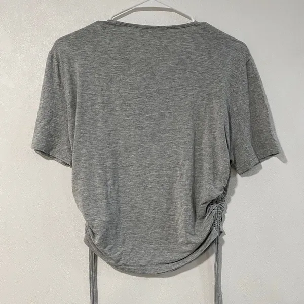 By Egreis Gray Ruched Side Top Large Adjustable Drawstring Cutout Y2K - Image 4