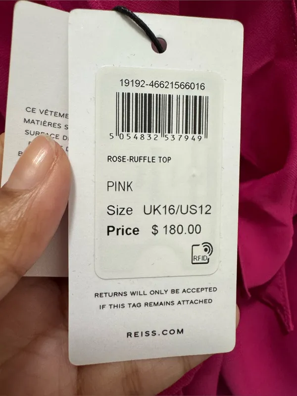 NWT Reiss Rose Ruffle Halter Top Size 12 - Image 7