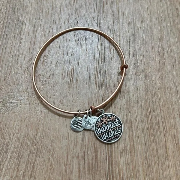 ALEX AND ANI | Bundle‎ of Winter Charm Bracelets Bangle Snowflake Christmas Snow - Image 2