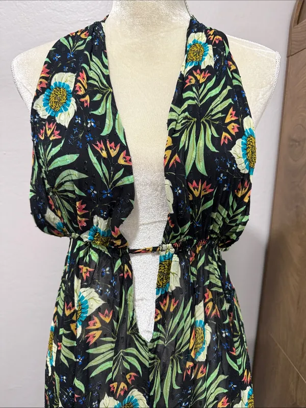 Brenda Quinn x Anthropologie Tropical Floral Resort Wear Halter Maxi Dress - Image 6