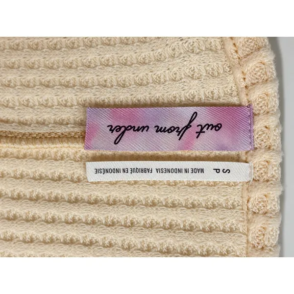 Urban Outfitters Out From Under Cream Waffle Knit Ruched Crop Top NWOT Small - Image 4