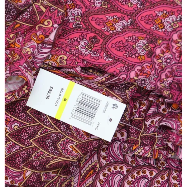 NWT Prelude Womens Knit Bell-Sleeve Top Pink Peacock M - Image 7