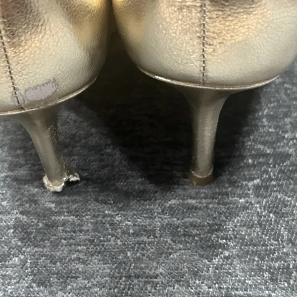 Kurt Geiger London Gold Metallic Leather Pointed Toe Pumps Heels EU 38 US 7.5/8 - Image 3