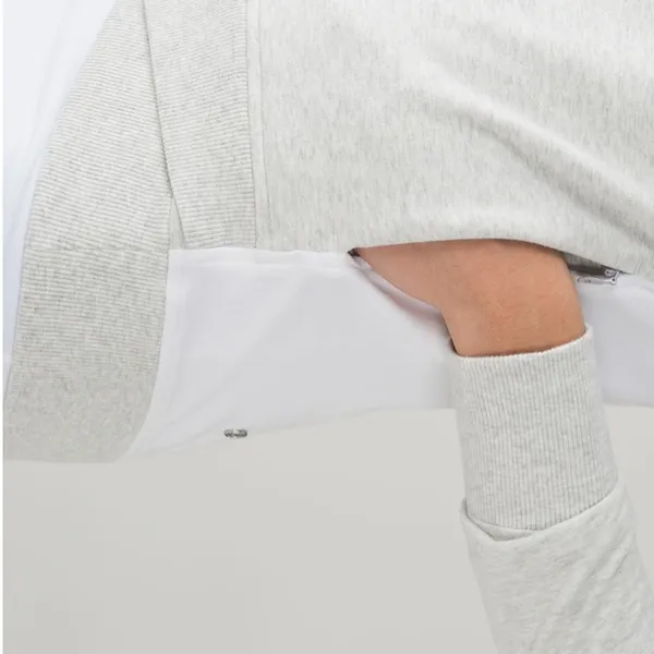 Lululemon On The Double Pullover Heathered White Size 6 - Image 3