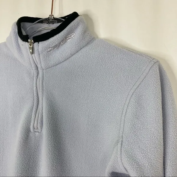 Spyder Light Blue 1/4 Zip Fleece Pullover Sweatshirt Womens Medium/Large - Image 2