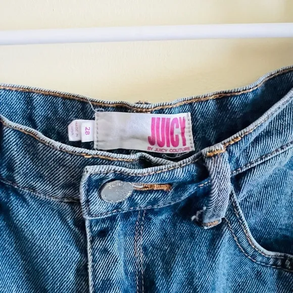 Mom Shorts High Rise Juicy by‎ Juicy Couture Denim Shorts Sz 28 - Image 3