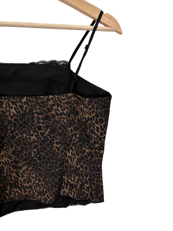 Y2k Style Leopard Print Camisole Tank Top Brown Size XS - Image 6