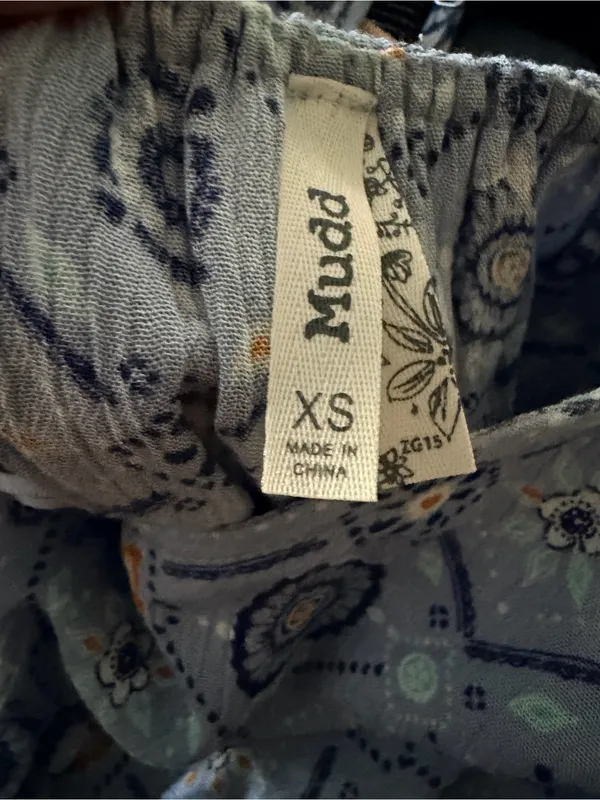 Mudd Light Blue Printed Maxi Dress with Ruffle Bodice - Image 4