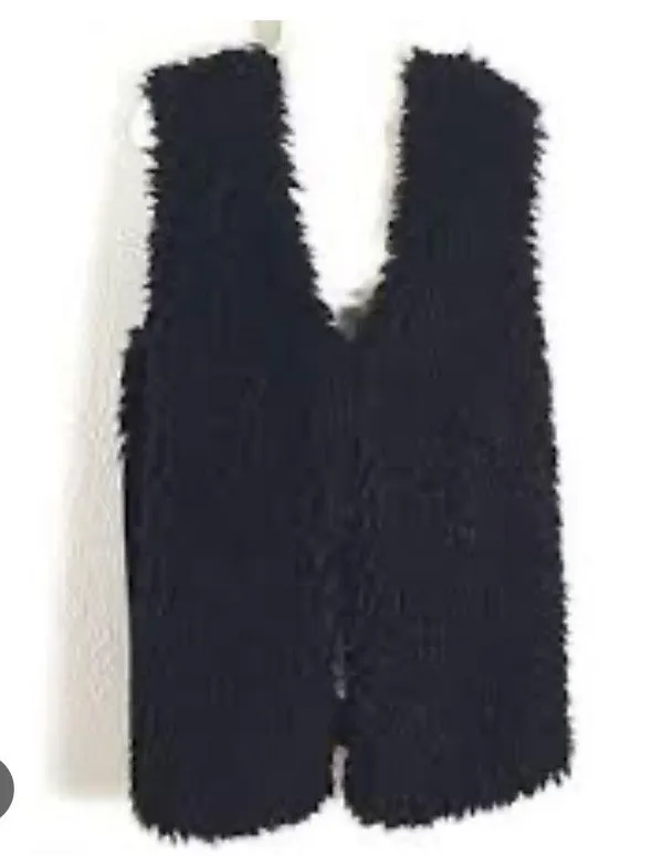 Tierra & Sky Sherpa black Long Vest Plus Size Woman 2XL - Image 3
