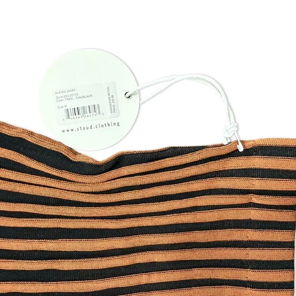 STAUD Alesia Tan Black Graduating Rib Knit Sweater Maxi Skirt Size M NEW Tags - Image 5