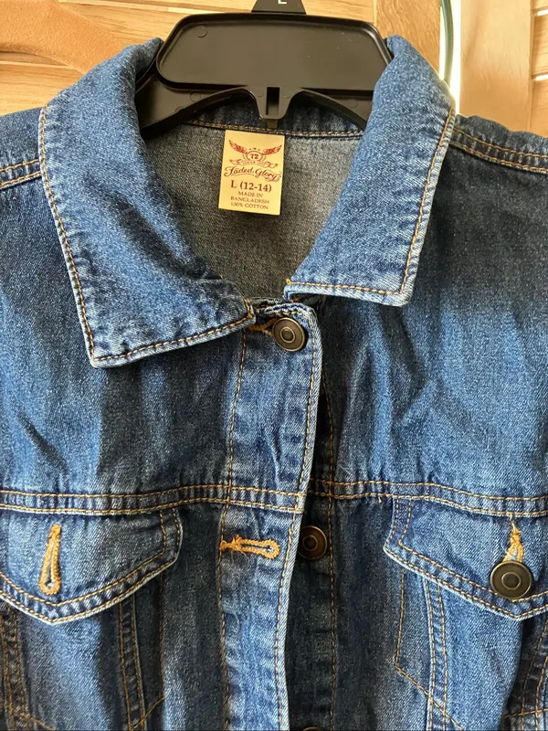 Faded Glory Blue Denim Jacket Large - Image 3