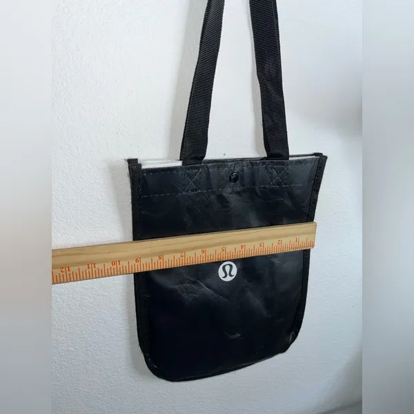 Lululemon Shopping Tote Reusable Bag Black & White Small 11.5" Tall x 9" Wide - Image 13
