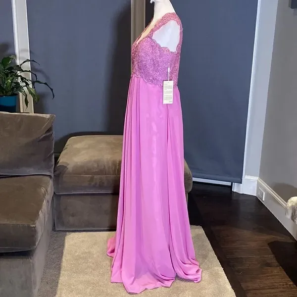 Women’s Lace & Chiffon Dress Empire Waist Corset Back Bridesmaid Size 12 NWT - Image 4