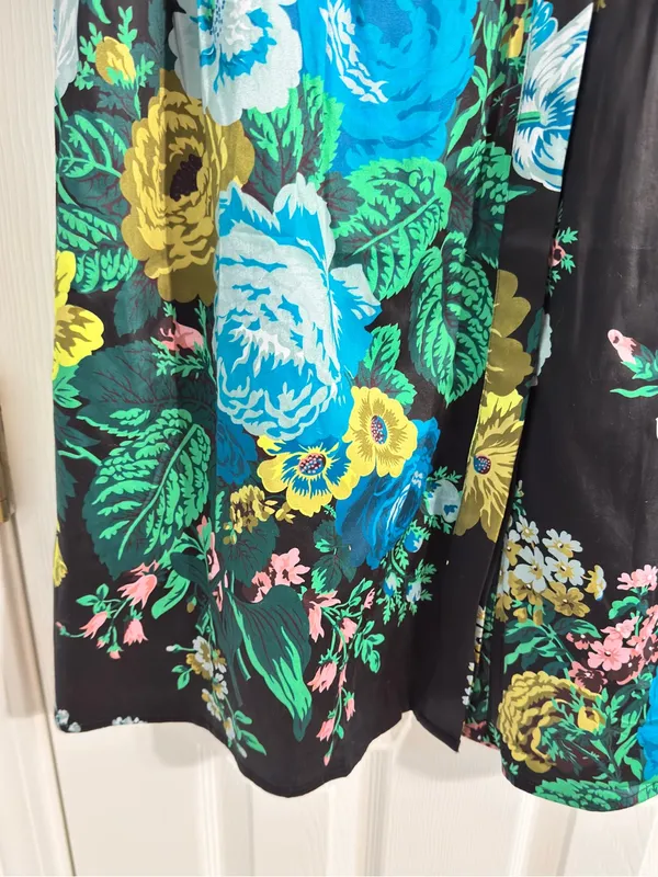 Tuckernuck Floral Shirt Dress Medium Blue Green Botanical Print NWT - Image 6