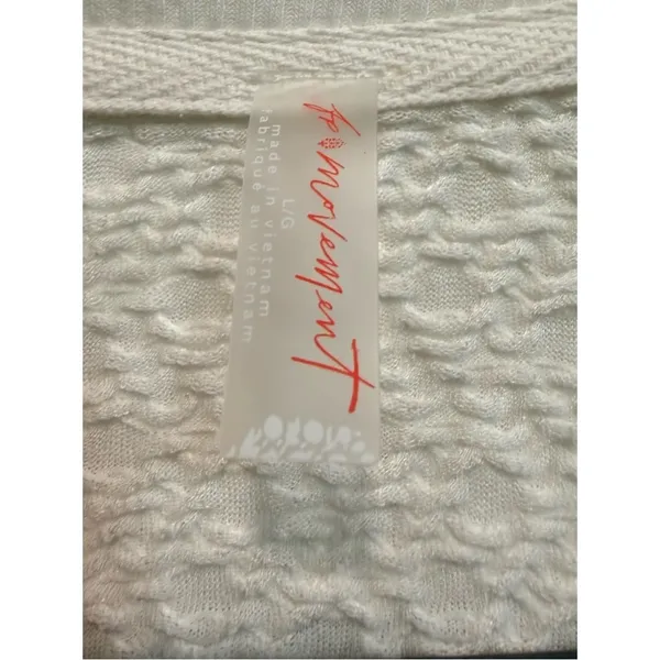 FREE PEOPLE MOVEMENT RECOVERY LAYER‎ Ivory LONG SLEEVE Waffle Henley Shirt Large - Image 7