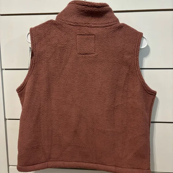 Hollister Mauve Pink Fleece Vest NWT - Image 3