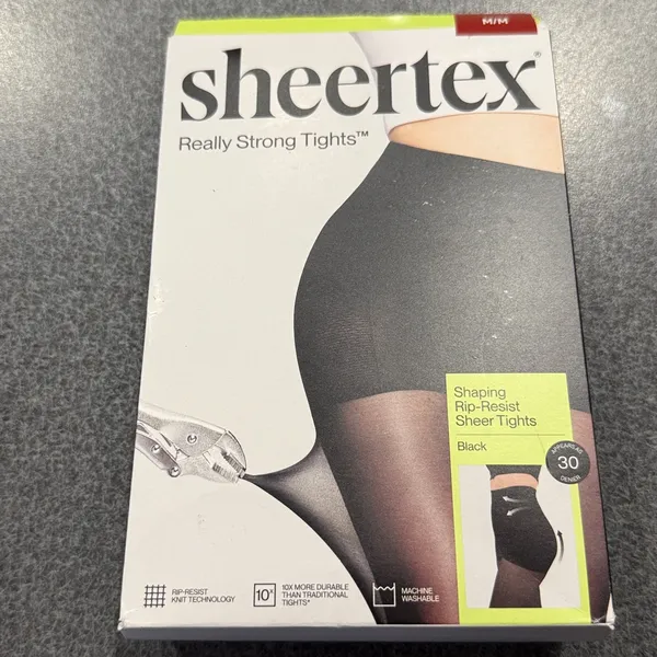 Sheertex Classic Sheer‎ Rip-Resist Shaping Tights NWT Size Medium - Image 5