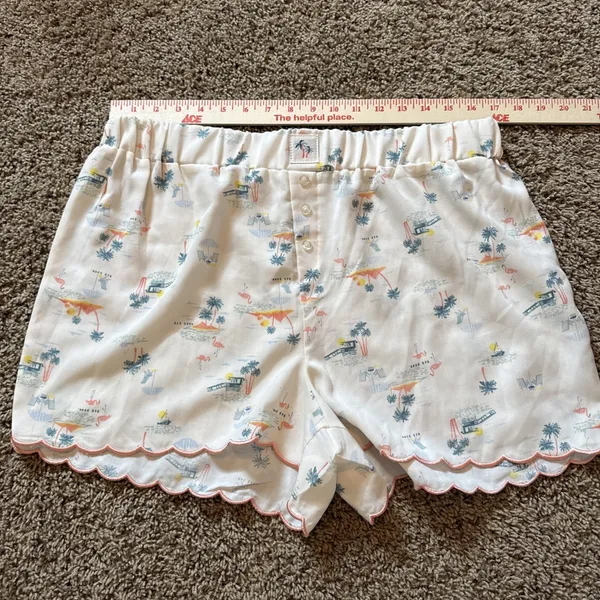 Rae‎ Dunn Tropical Flamingo Camisol & Shorts Pajama Set Xl Scallop Edge - Image 6