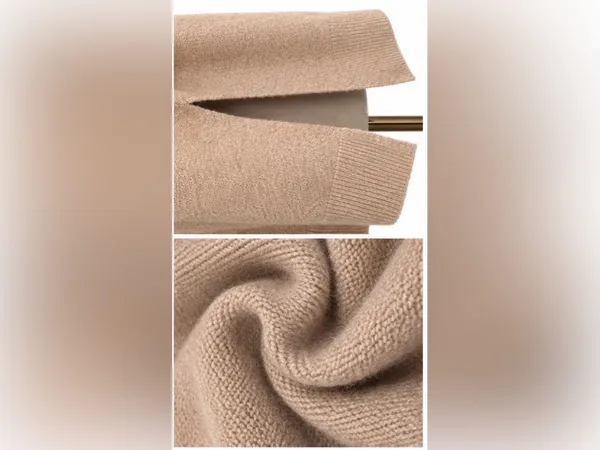 Adrienne Vittadini Oversized Tunic Sweater Beige Side Slit Large - Image 5