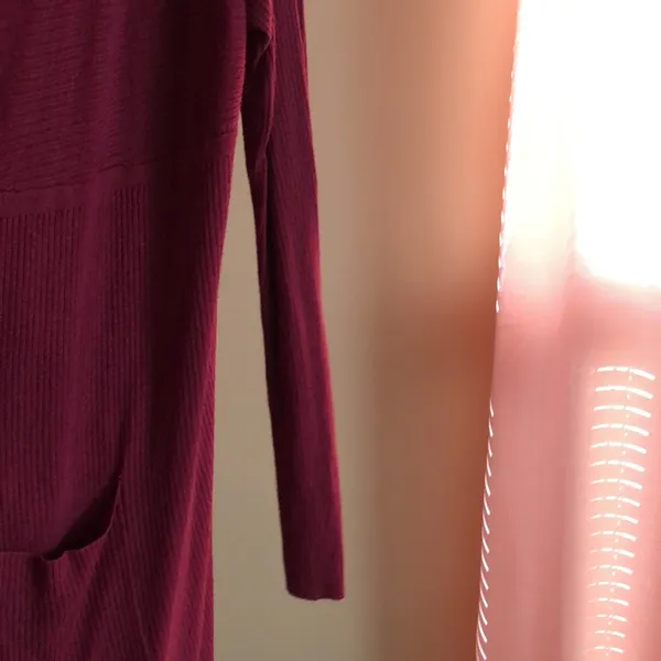 Cato xl burgundy color EST 1946 long sleeve open front women’s cardigan - Image 4