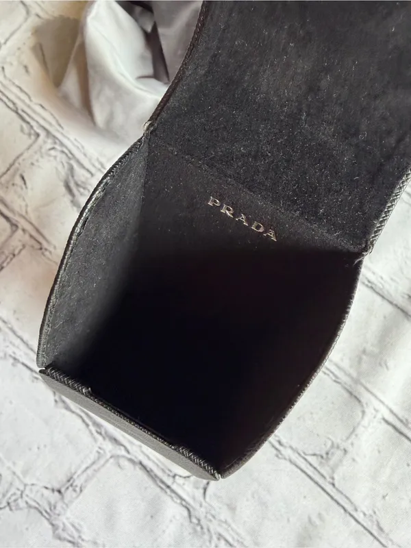 Prada Eye Glass Black Hard Case for Sunglasses with Cleaning Clothes - Image 5