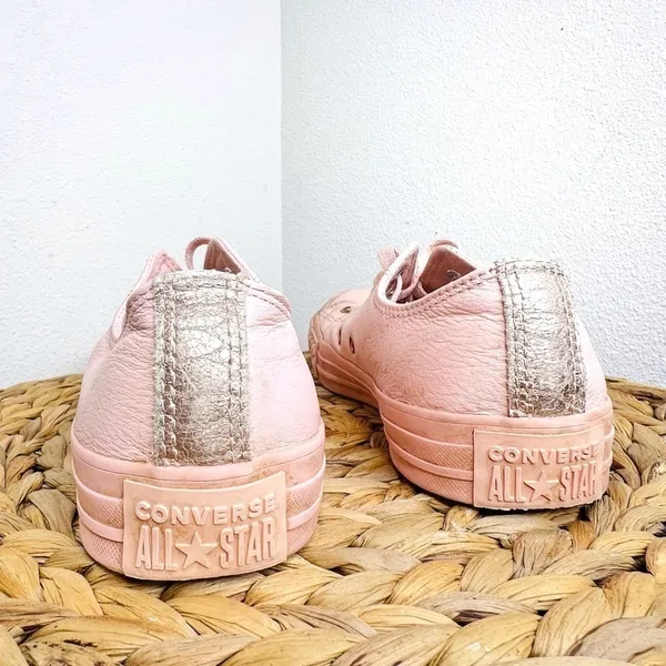Converse Shoes Antique Rose All Leather Pink Low Tops Sneakers - Image 4